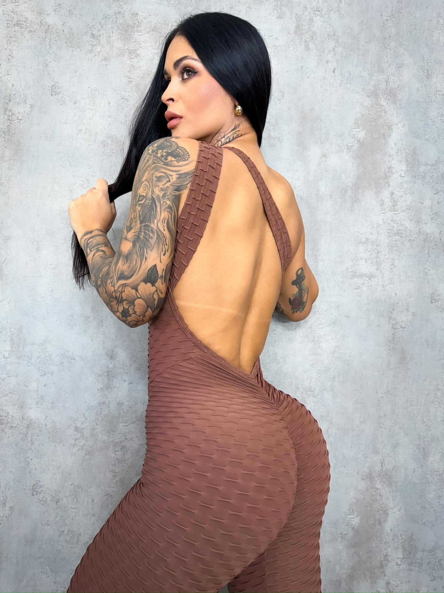 One Shoulder Cocoa jumpsuit