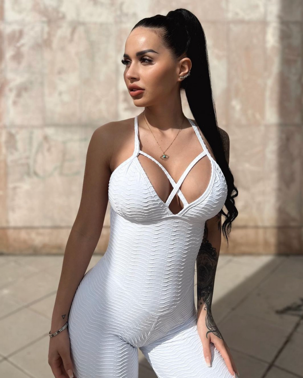 White Waive Jumpsuit