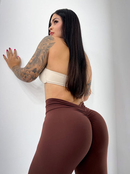 V back Booty leggings Chocolate