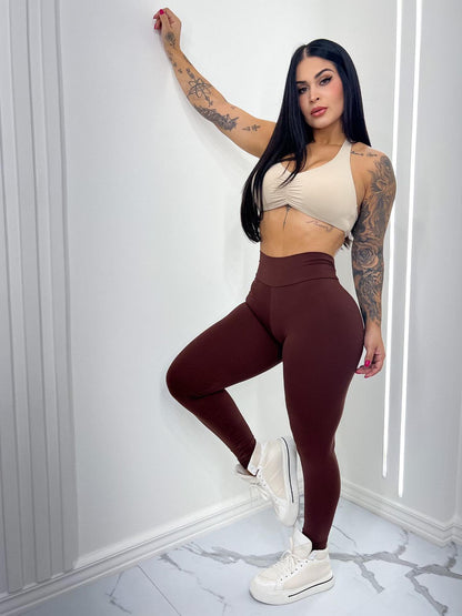 V back Booty leggings Chocolate