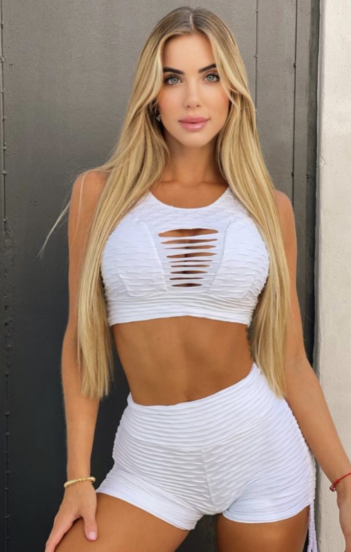 White Textured Shorts