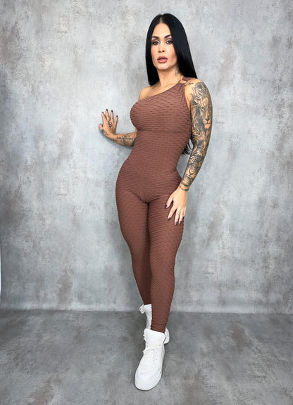 One Shoulder Cocoa jumpsuit