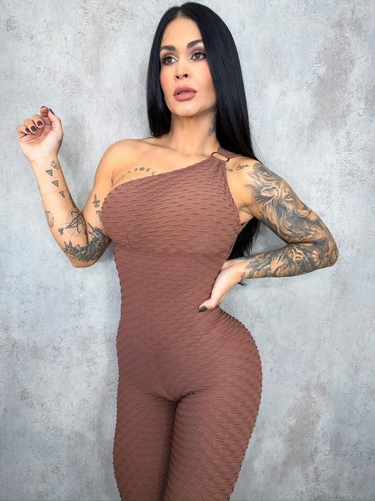 One Shoulder Cocoa jumpsuit