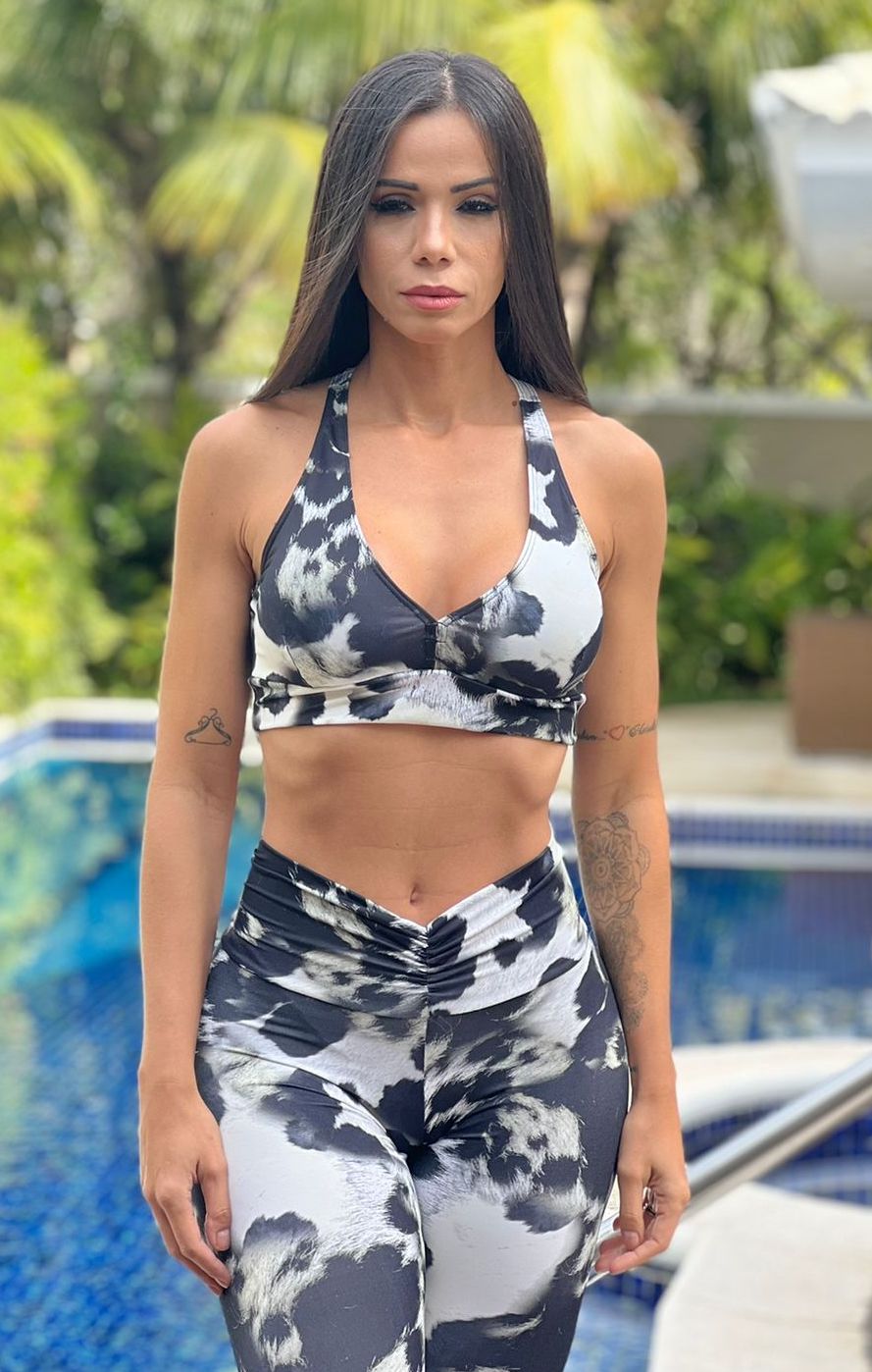 Tie Dye crop Black/White